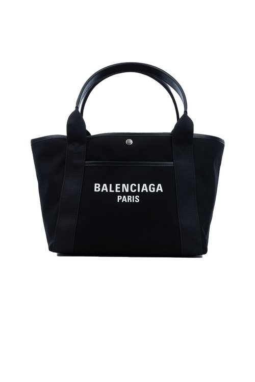 Balenciaga Black Canvas Medium Biarritz Shopping Bag Zaino POLO