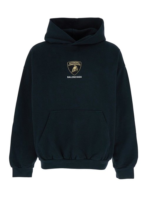 Balenciaga Automobil Lamborghini Medium Fit Hoodie - Black Faded - 767877TSVR11083