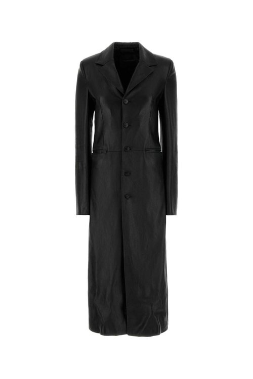 Balenciaga Black Leather Coat - 830792TSS011000