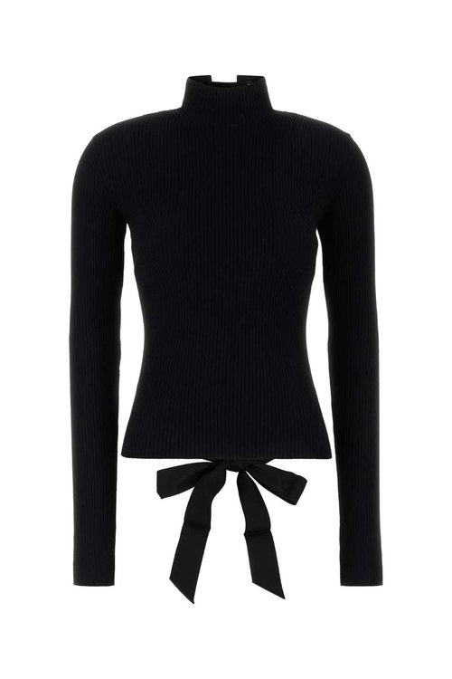 Balenciaga Women's Viscose Blend Sweater Black
