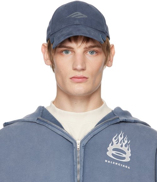 Balenciaga Blue 3B Stencil Cap - Washed Blue - 794887410B24090