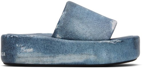 Balenciaga Rise Platform Slide - Blue - 656960WBMA14000