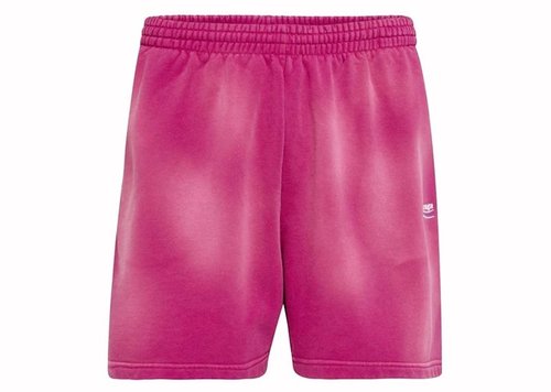 Balenciaga Campaign Logo Sweatshorts - Dark Fuchsia - 676137TKVI90528