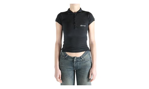 Balenciaga Cropped Polo T-Shirt 850360 TTVM9 6552 - 850360TTVM96552