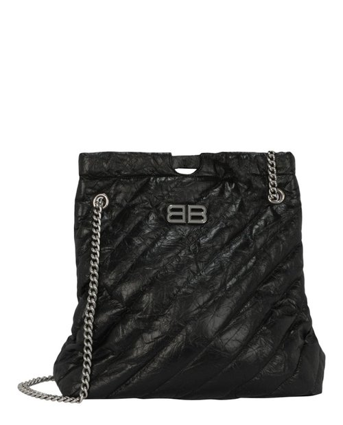 Balenciaga Crush Quilted Medium Tote - Black