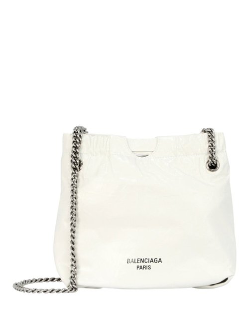 Balenciaga Crush Xs Leather Tote - Optic White