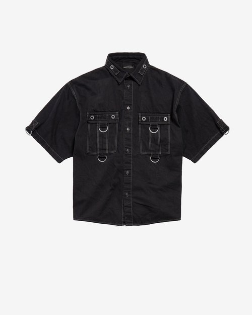 Balenciaga D-ring Cargo Shirt - Lightweight Black - 856916TQW541071