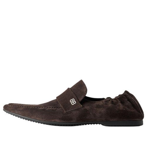 Balenciaga Dark Suede Palermo Bb Loafersagsilver Mocassini - Brown - 866552WCBU32879