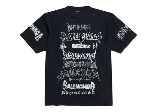 Balenciaga DIY Metal Vintage Jersey Tee Shirt - Black - 641675TPV021569