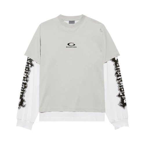 Balenciaga Double T-Shirt - Grey/White - 871497TUVD51410