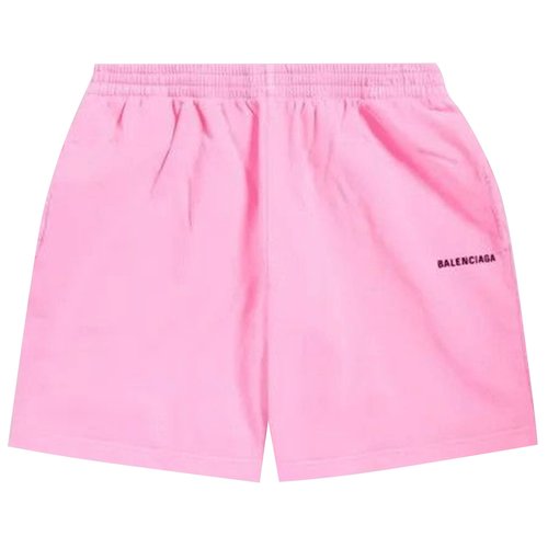 Balenciaga Embroidered Logo Sweat Shorts - Fluo Pink/Black - 676137TOVJ95014