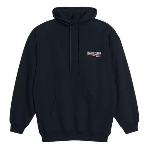Balenciaga Embroidered Political Campaign Oversized Hoodie - Black/White - 620947TKVI91070