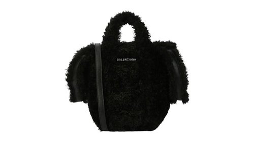 Balenciaga Everyday 2.0 XS NorthSouth FauxFur Tote - Black