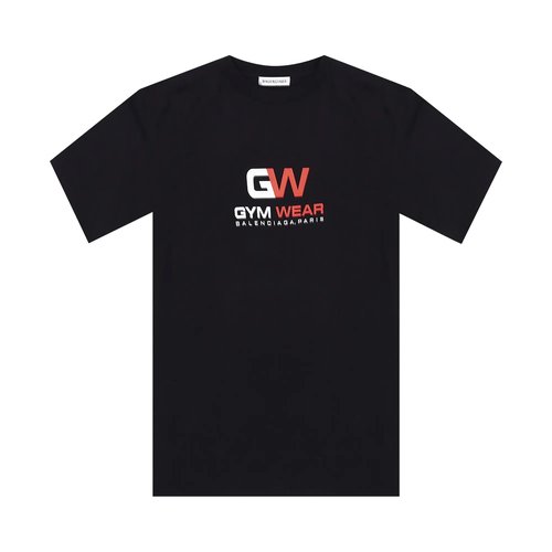 Balenciaga Gym Wear Logo Tee - Black - 612964TIVD51000