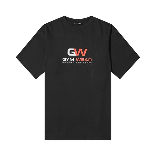 Balenciaga Gym Wear Logo Tee - Black - 620969TIVD51000