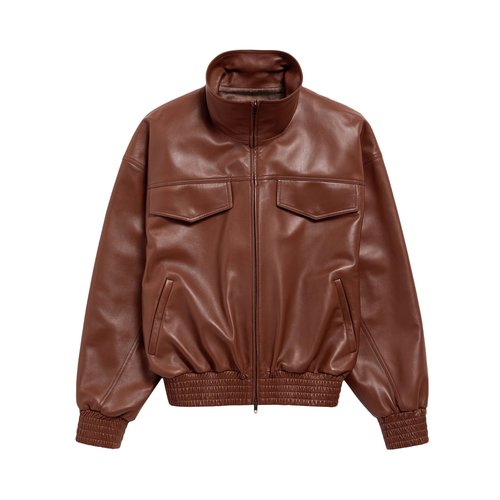 Balenciaga High Collar Blouson - Brown - 872004TUS112135