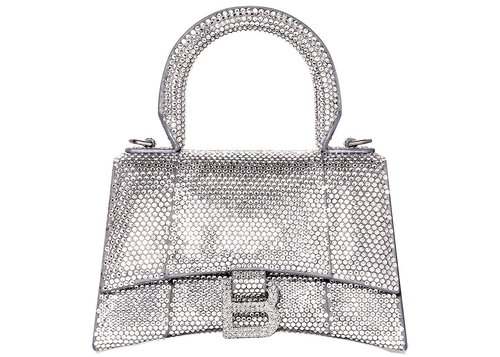 Balenciaga Hourglass Handbag XS Rhinestone - Grey