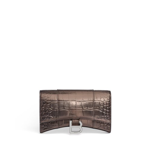 Balenciaga Hourglass Wallet On Chain - Brown - 6560502AAJ7