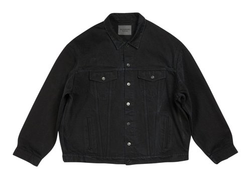 Balenciaga Japanese Selvedge Heavy Denim Oversized Jacket - Black - 724649TNW401105