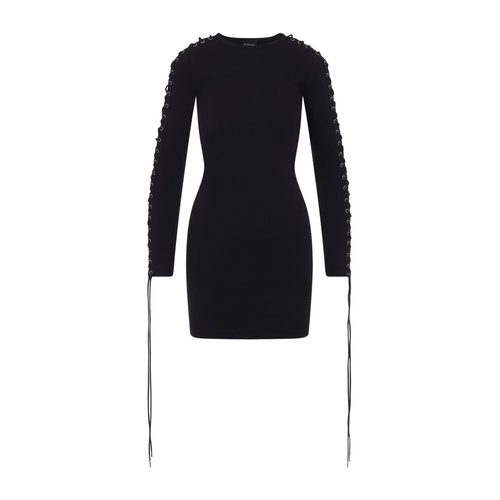 Balenciaga Lace-Up Mini Dress Black Cotton - DUO-3004976000014-S-S