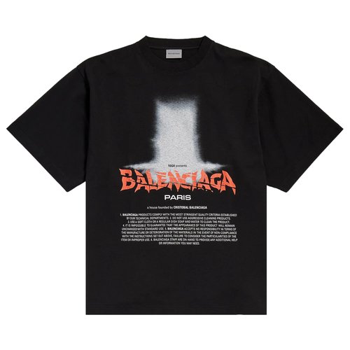 Balenciaga Large Fit T-Shirt - Black - 871733TUVO41000