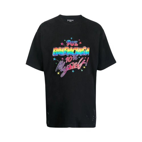 Balenciaga Large Fit T-Shirt - Black - 641675TMVH31055