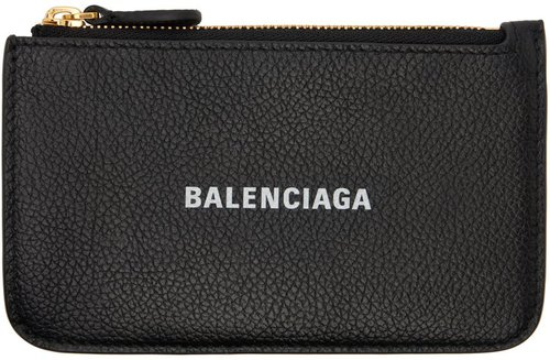 Balenciaga Large Long Card Holder - Black/White - 6371301IZIM1090