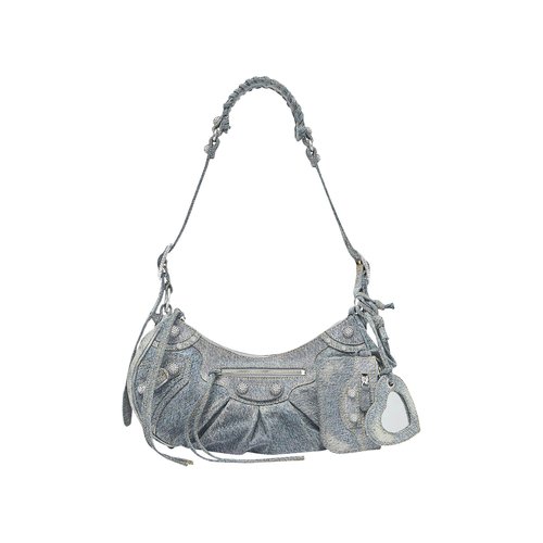 Balenciaga Le Cagole Small Shoulder Bag Denim with Rhinestones Blue - 6713072109U4715