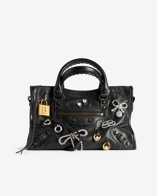 Balenciaga Le City Small Bag With Pins - Black - 8114422ABMH