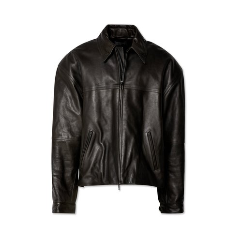 Balenciaga Leather Oversize Jacket - Black - 773411TPS021000