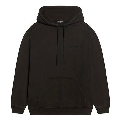 Balenciaga Logo Hoodie Medium Fit - Washed Black - 600583TLVB81146