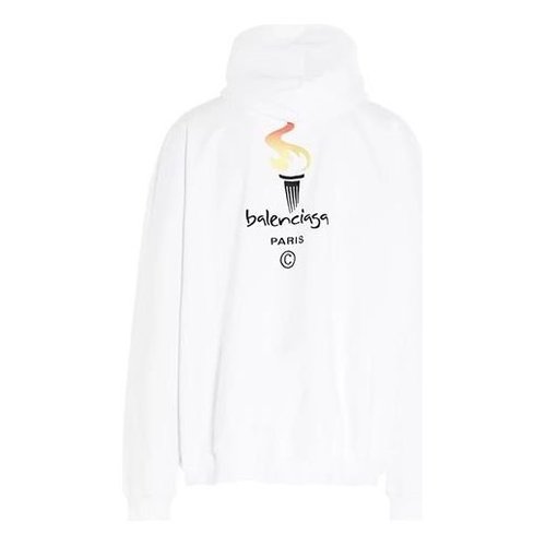 Balenciaga Logo Oversize Sweatshirt - White - 620973TIV459040