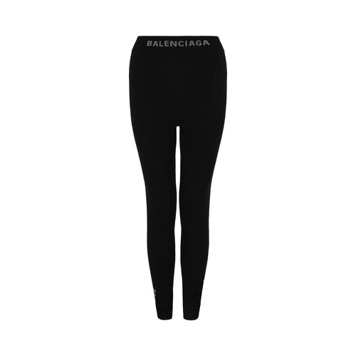 Balenciaga Logo Print Athletic Leggings - Black - 7196844C9B41000