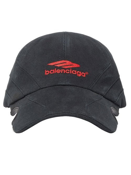 Balenciaga LogoPrint Cap - Grey/Red - 719285410B2