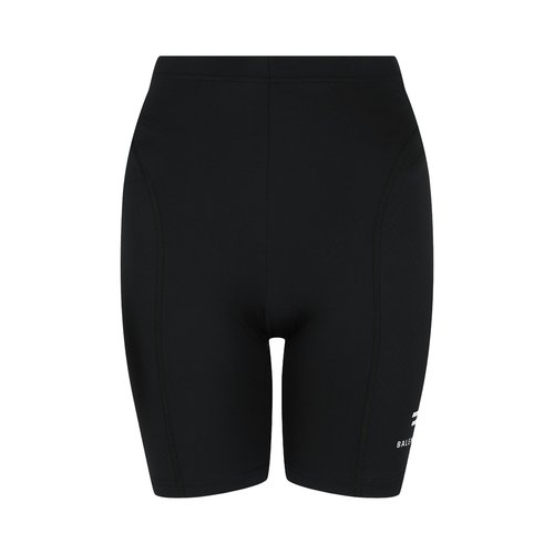 Balenciaga Logo Print Cycling Shorts - Black/White - 6617544B0B41077