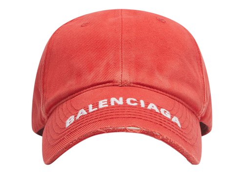 Balenciaga Logo Visor Cap - Bright Red/White - 673318410B26377