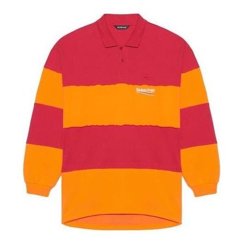 Balenciaga Long Sleeve Cut Up Polo - Raspberry/Fluo Orange - 657073TKVA56667