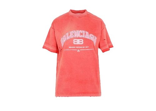 Balenciaga Maison Balenciaga Medium Fit T-Shirt - Red - 612965TLVJ16441