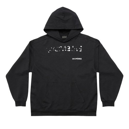 Balenciaga Medium Fit Hoodie - Black - 600583TOVO61070