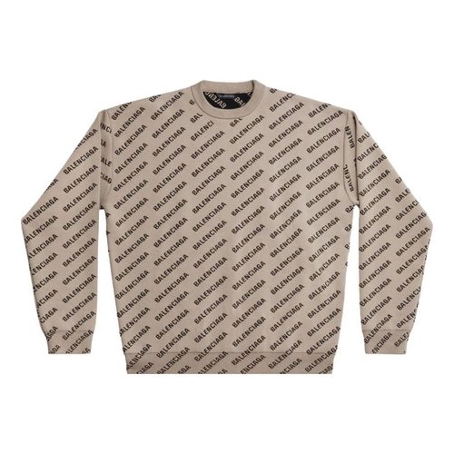 Balenciaga Mini Allover Logo Sweater - Beige - 736247T32339977