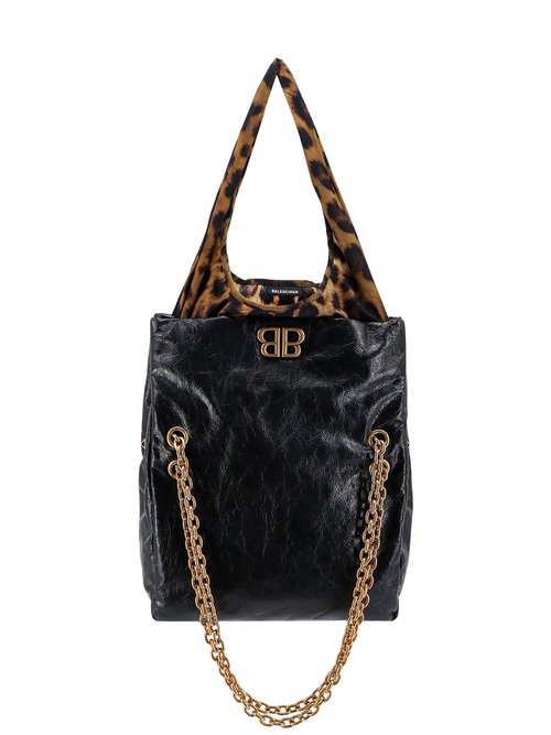 Balenciaga Monaco Chain Bag - Black/Leopard - 7918472AA5C1062