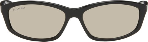 Balenciaga Neo Oval 2.0 Sunglasses - Black-Black-White - BB0401S-002