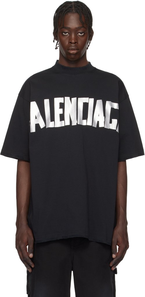 Balenciaga New Tape Type Medium Fit T - shirt 'Black' - Ida