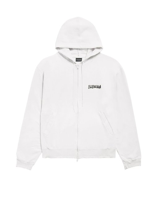 Balenciaga Over Zip-Up Hoodie - Dirty White - 850338TTVL79012