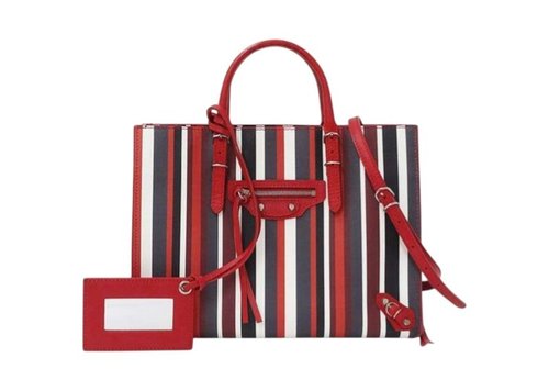 Balenciaga Papier B4 AJ Tote - Striped Red