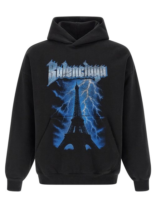 Balenciaga Medium Fit Hoodie - Black - 871956TUVF41000