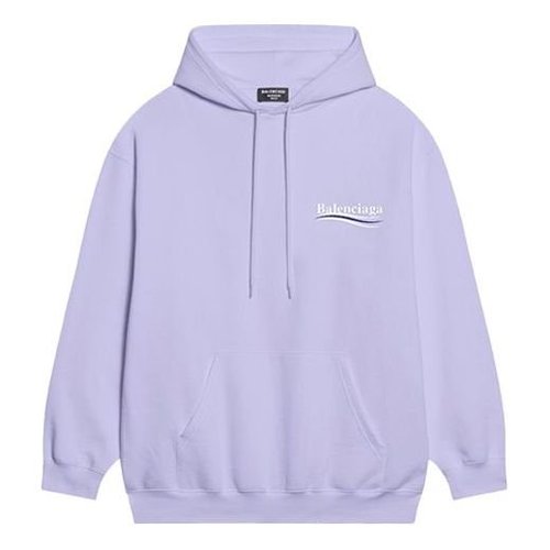 Balenciaga Political Campaign Embroidered Logo Hoodie - Purple - 600583TKVI93072