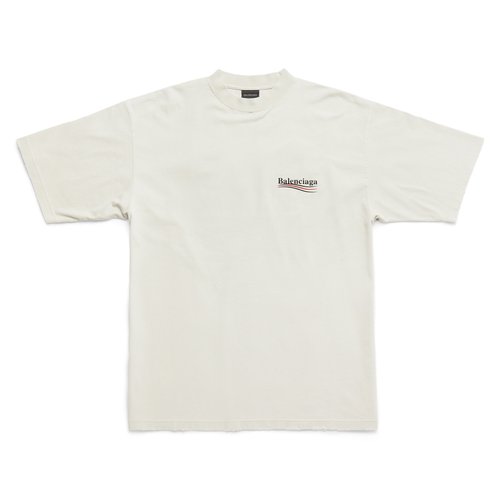 Balenciaga Political Campaign Large Fit T-Shirt - Grey - 641675TNVG5