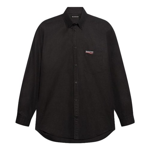 Balenciaga Political Campaign Long Sleeve Shirt - Black - 621960TYB181000