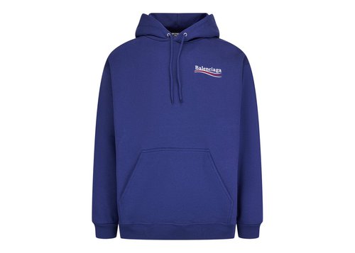 Balenciaga Political Campaign Medium Fit Hoodie - Blue - 600583TKVI91195